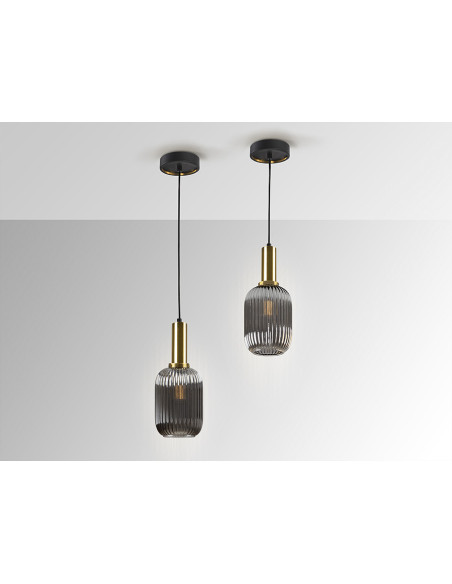 Lámpara Norma 1Luz Gris Smoke