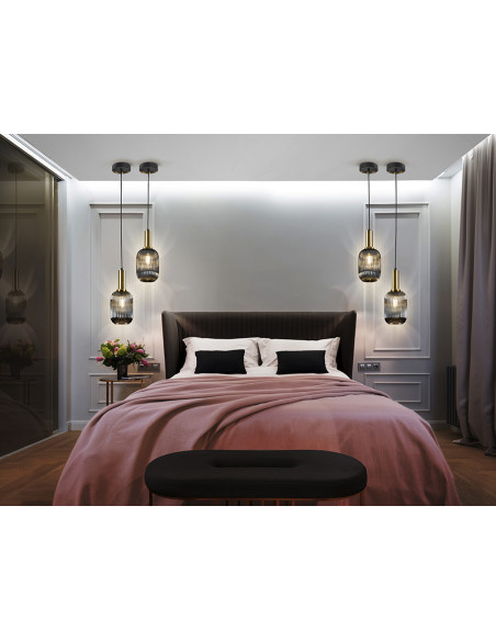 Lámpara Norma 1Luz Gris Smoke