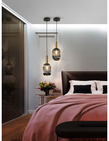 Lámpara Norma 1Luz Gris Smoke