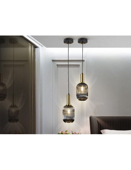 Lámpara Norma 1Luz Gris Smoke