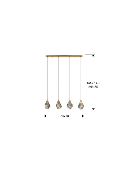 Lámpara Aquaria Oro 4 luces