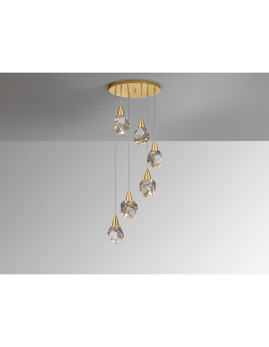 Lampara Aquaria Oro 6 luces