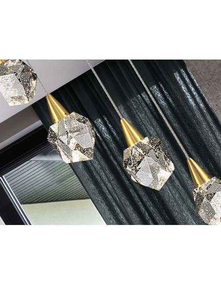 Lampara Aquaria Oro 6 luces