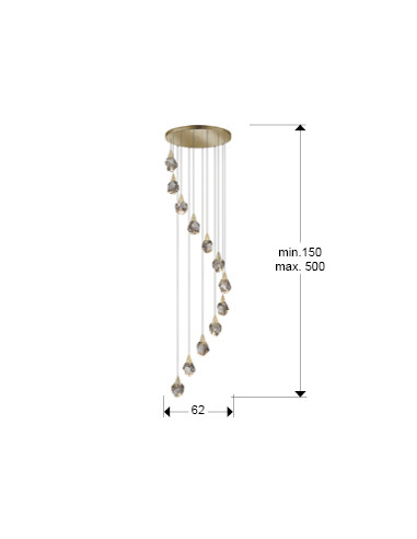 Lámpara Aquaria Oro 12 luces