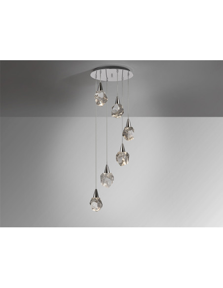 Lámpara Aquaria Cromo 6 luces