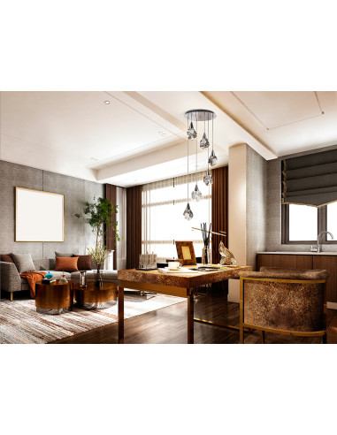 Lámpara Aquaria Cromo 6 luces