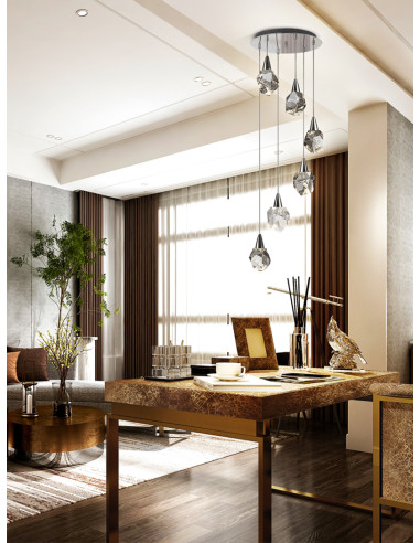 Lámpara Aquaria Cromo 6 luces