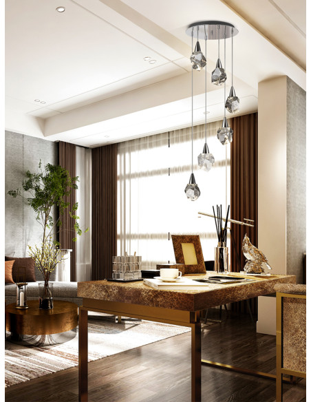 Lámpara Aquaria Cromo 6 luces