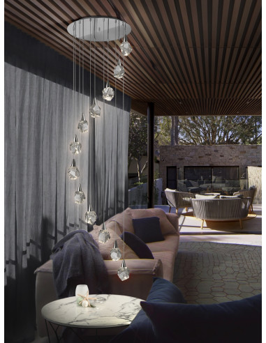 Lámpara Aquaria Cromo 12 luces