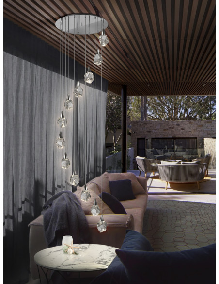 Lámpara Aquaria Cromo 12 luces