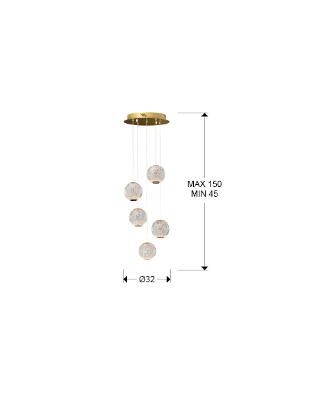Lámpara Austral 5 luces