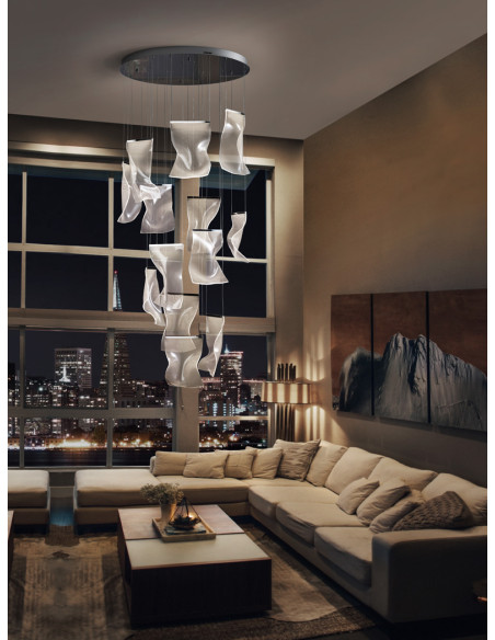 LÁMPARA VELOS II 14 LUCES CROMO