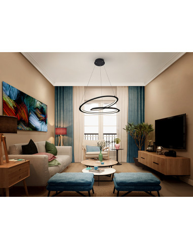 LÁMPARA LOOPING 60 NEGRO