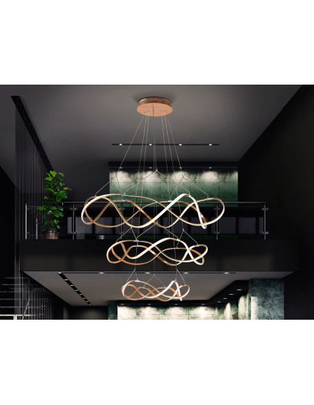 LÁMPARA MOLLY 3 AROS ORO