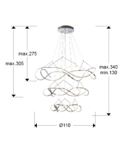 LÁMPARA MOLLY 3 AROS CROMO 2