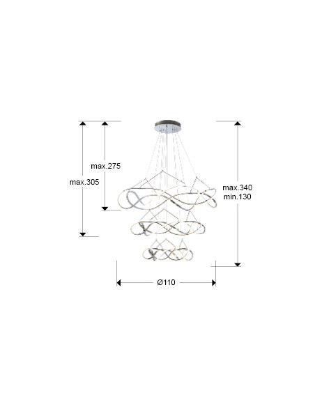 LÁMPARA MOLLY 3 AROS CROMO