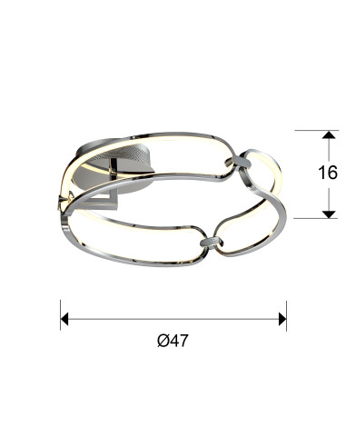 PLAFÓN COLLETE 47 CROMO