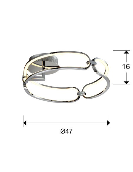 PLAFÓN COLLETE 47 CROMO