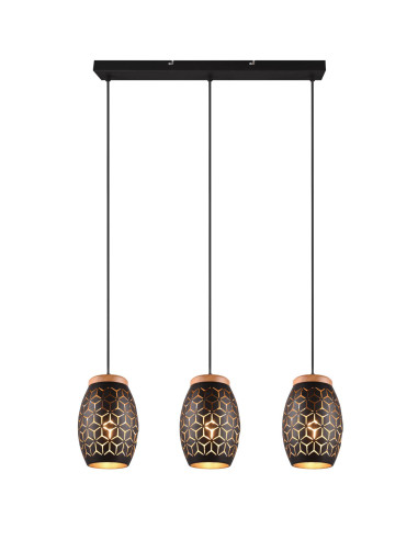 LAMPARA BIDAR NEGRO - ORO