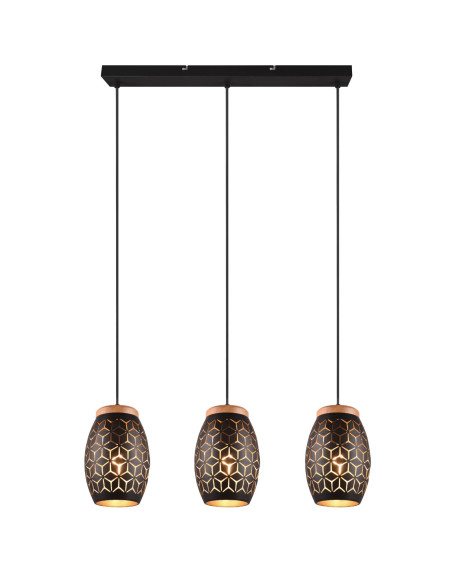 LAMPARA BIDAR NEGRO - ORO