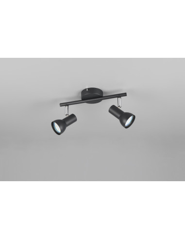 REGLETA 2 FOCOS CANTAR NEGRO