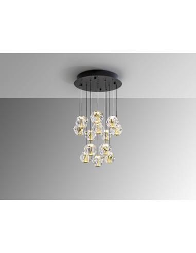 ZARIA LAMP 13L NEGRO/ORO/TRANSP D60