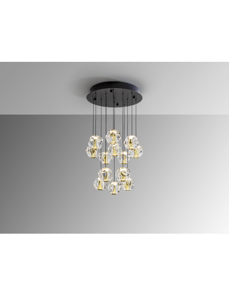 ZARIA LAMP 13L NEGRO/ORO/TRANSP D60