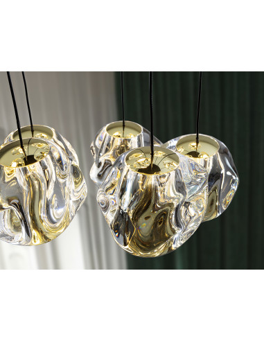 ZARIA LAMP 13L NEGRO/ORO/TRANSP D60