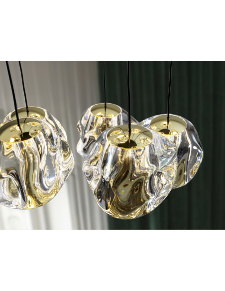 ZARIA LAMP 13L NEGRO/ORO/TRANSP D60