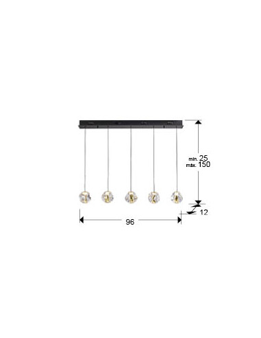 ZARIA LAMP 5L NEGRO/ORO/TRANSP