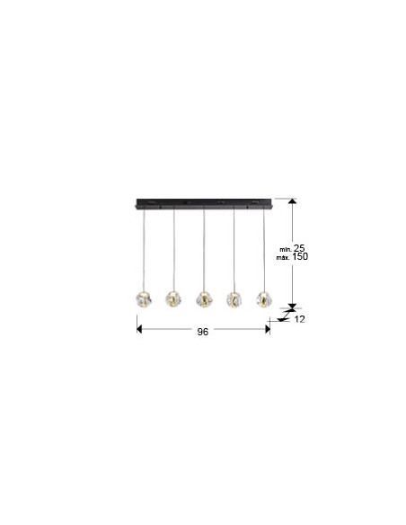 ZARIA LAMP 5L NEGRO/ORO/TRANSP
