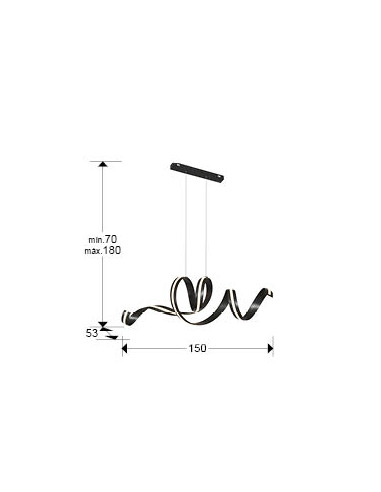 AMARA LAMPARA HORIZONTAL NEGRO MATE