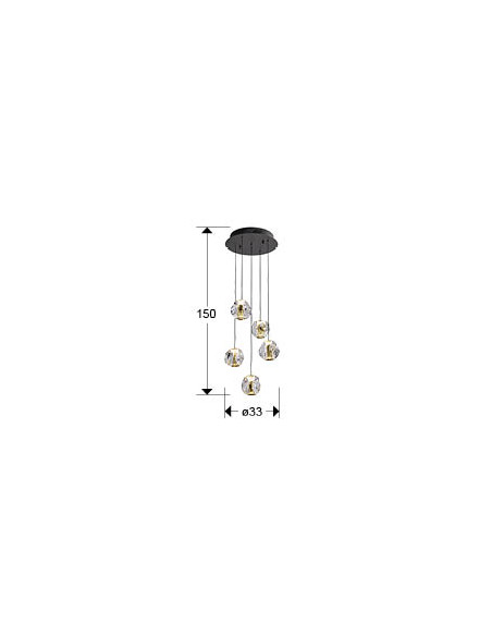 ZARIA LAMP 5L NEGRO/ORO/TRANSP D30