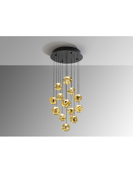 ZARIA LAMP 13L NEGRO/BRONC/AMBAR D60