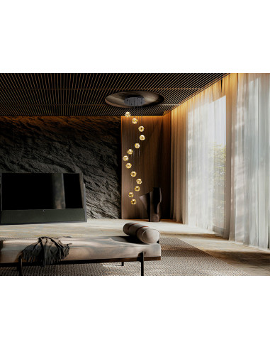 ZARIA LAMP 13L NEGRO/BRONC/AMBAR D60