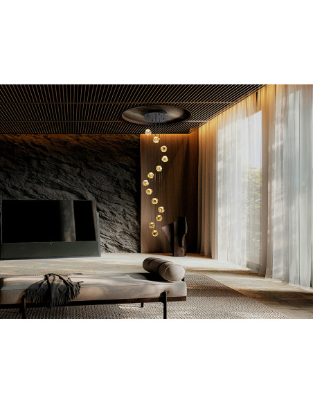 ZARIA LAMP 13L NEGRO/BRONC/AMBAR D60