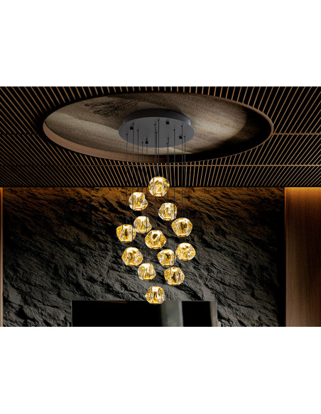 ZARIA LAMP 13L NEGRO/BRONC/AMBAR D60