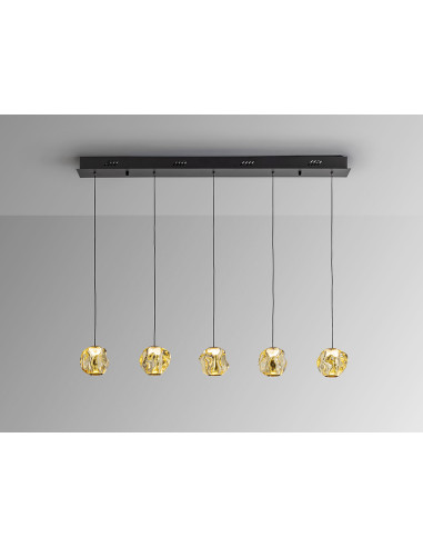 ZARIA LAMP 5L NEGRO/BRONCE/AMBAR