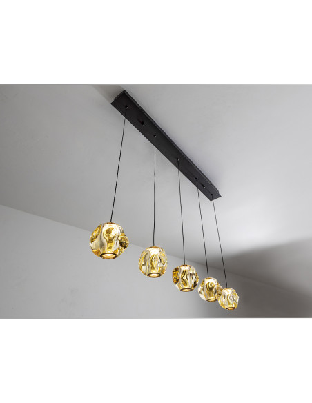 ZARIA LAMP 5L NEGRO/BRONCE/AMBAR