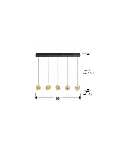 ZARIA LAMP 5L NEGRO/BRONCE/AMBAR