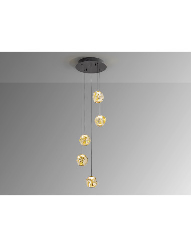 ZARIA LAMP 5L NEGRO/BRONCE/AMBAR D25