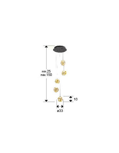 ZARIA LAMP 5L NEGRO/BRONCE/AMBAR D25