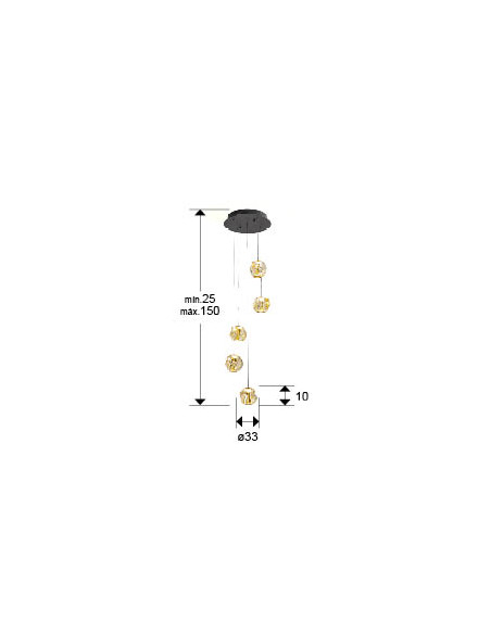 ZARIA LAMP 5L NEGRO/BRONCE/AMBAR D25