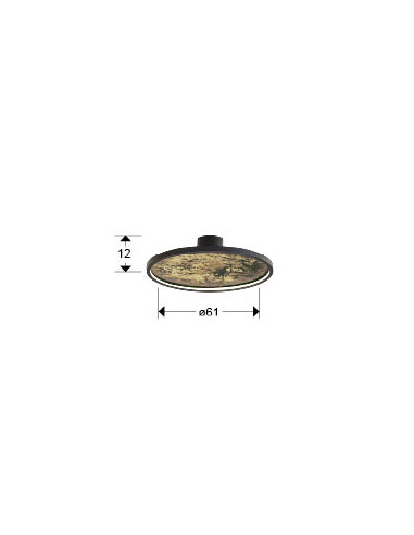 STONE APLIQUE/PLAFON LED CCT NEGRO D60