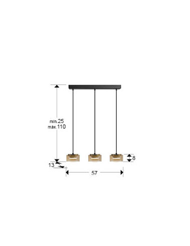 OLAIA LAMPARA 3L NEGRO-AMBAR