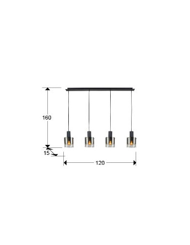 VENIZE LAMPARA 4L NEGRO-SMOKE