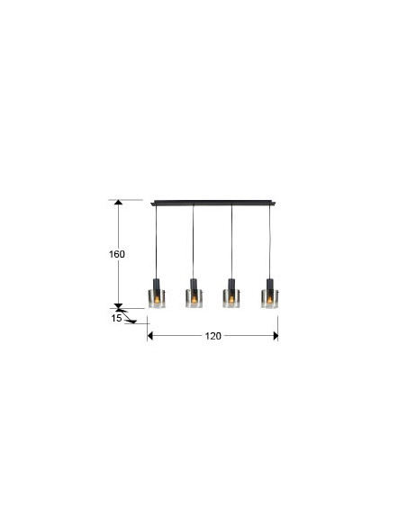 VENIZE LAMPARA 4L NEGRO-SMOKE