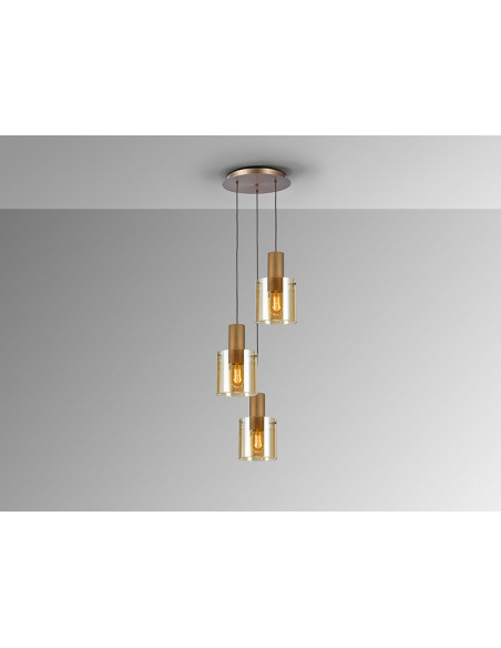VENIZE LAMPARA 3L COBRE-AMBAR