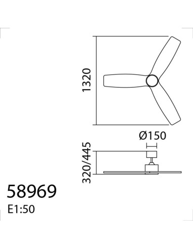 VENTILADOR DE TECHO SANTORINI BLANCO